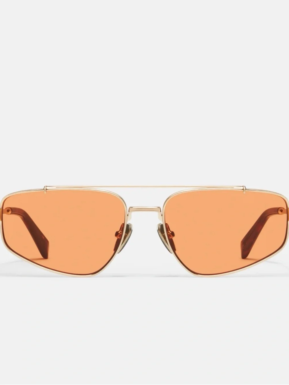Quay Australia Gold Frame Orange Lens Women's Sunglasses